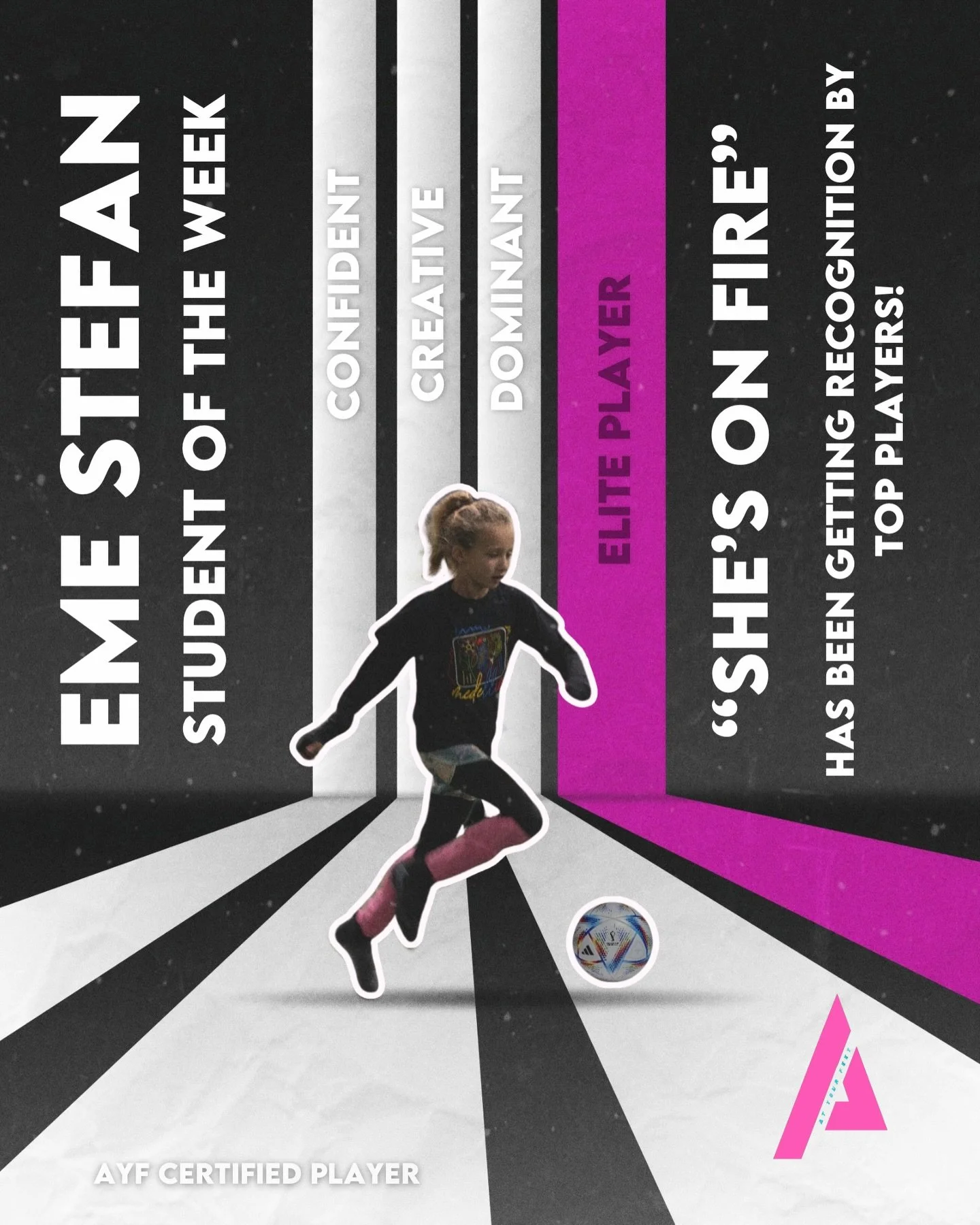 This week, we&rsquo;re celebrating Eme Stefan, who&rsquo;s been absolutely crushing it on the soccer field! From showing unstoppable hustle in practice to leading the team with heart and skill, she truly embodies what it means to be dedicated, passio