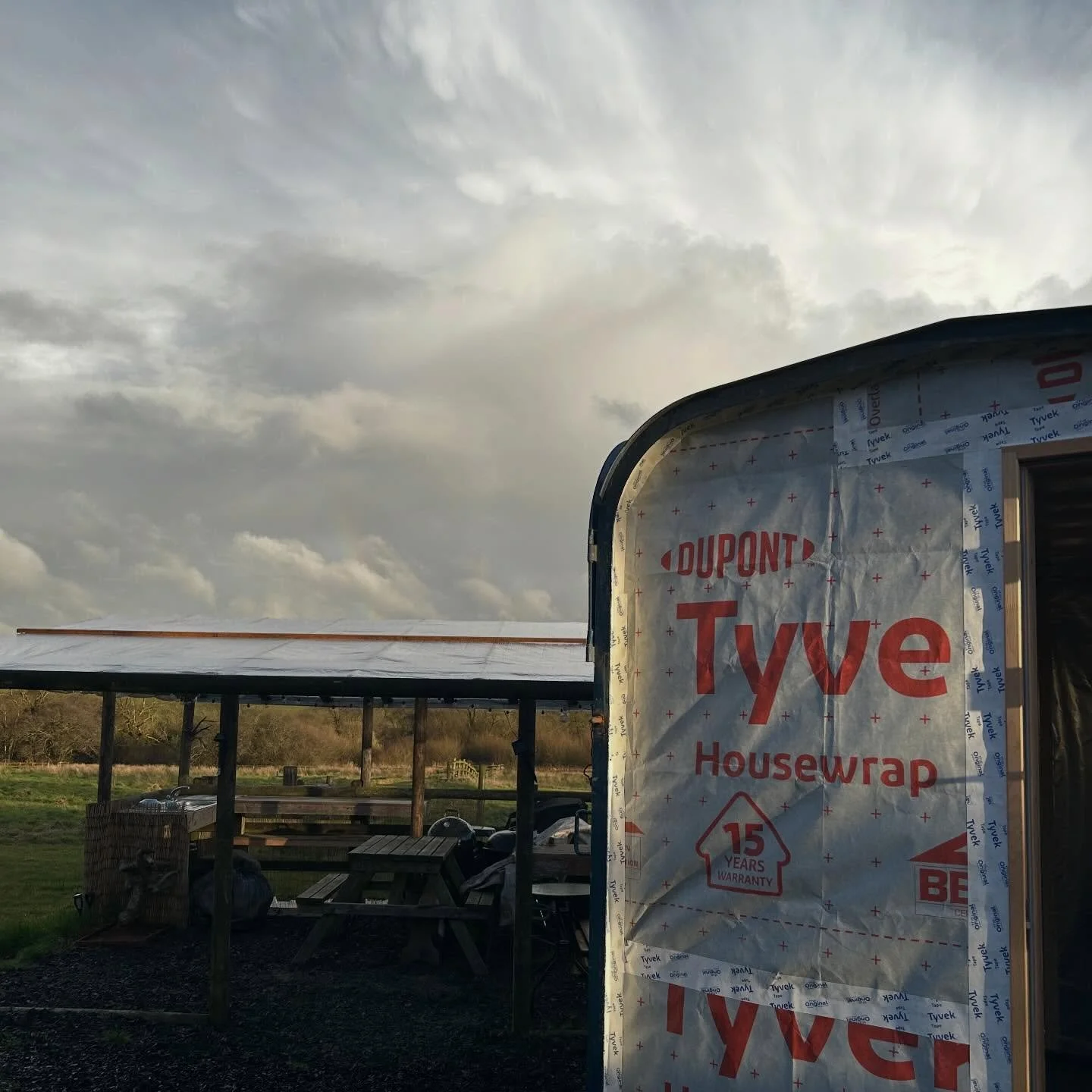 The framing has come to a close and the exciting process of cladding has begun! The sauna is steadily getting closer to not being a horsebox and the sun is slowly starting to peek out from behind the clouds, there will be steam rising through the fre