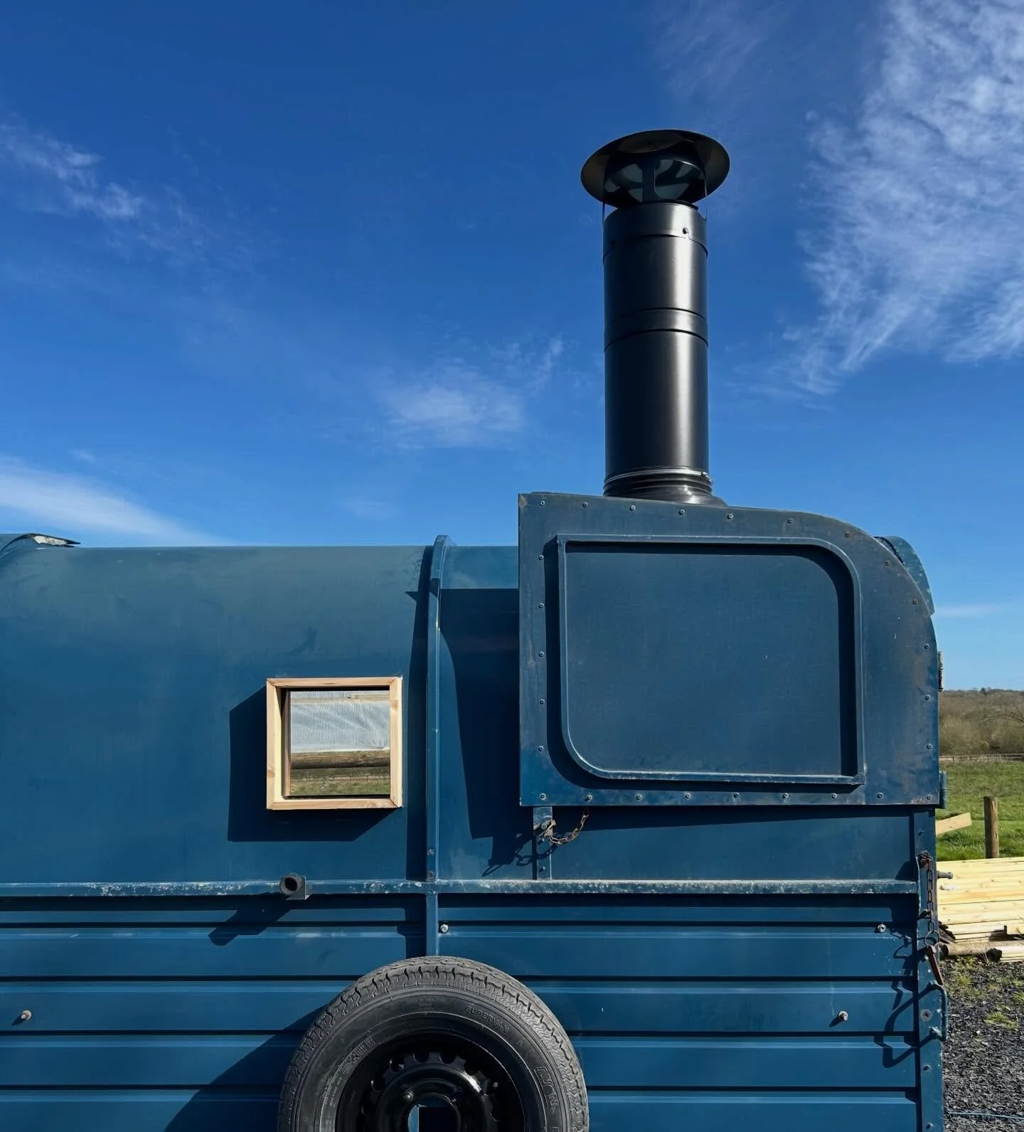 It&rsquo;s been a busy week for cutting holes in the horse box in order to bolt down the stove and install the vents, drain and chimney! It feels as though we&rsquo;re on the home straight, with just the finishing touches to go! 29 days until we open