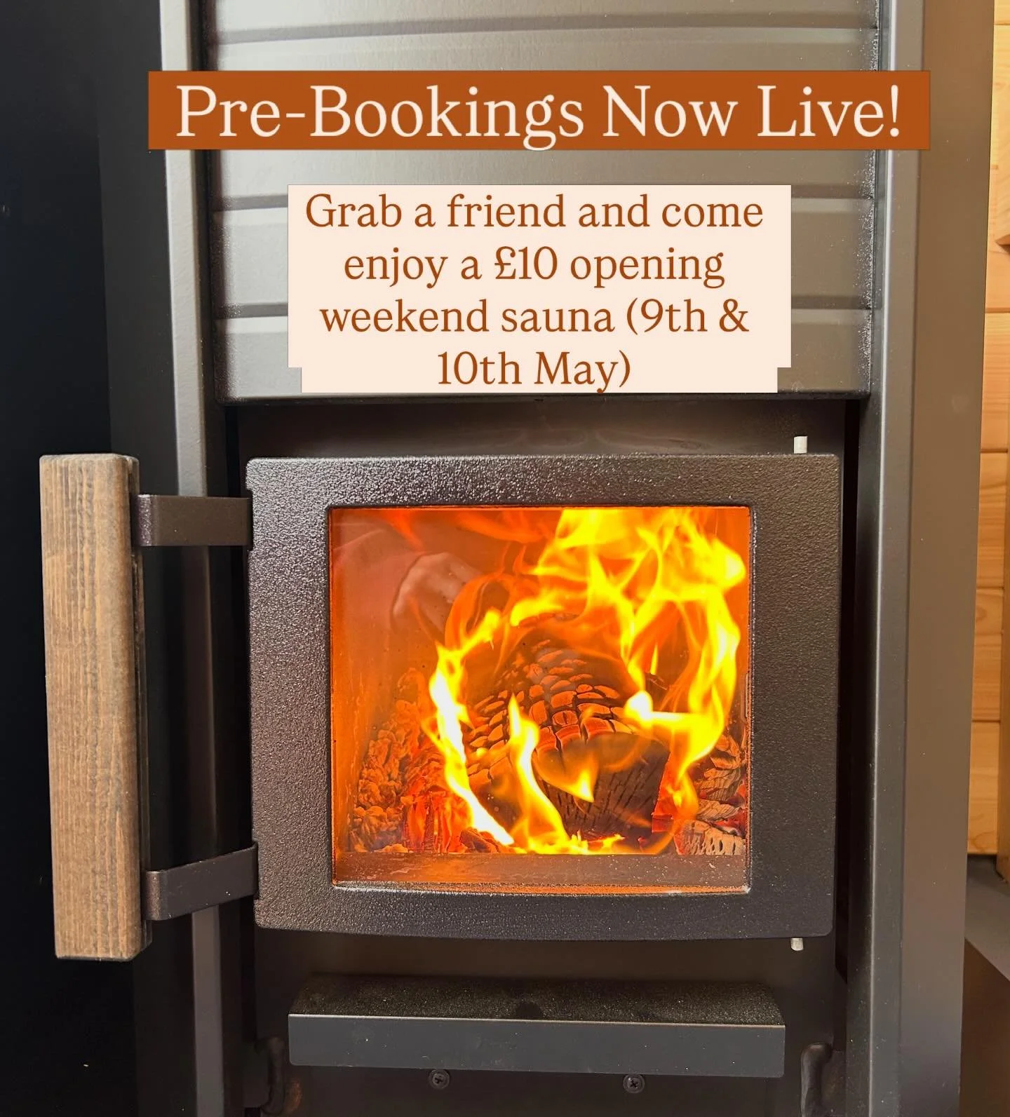 The website and pre-bookings are now live! 🔥 Grab a friend and come enjoy a &pound;10 opening weekend sauna session on the 9th &amp; 10th May!

📍 @livitglamping 
🌿 Wood-Fired Sauna
🧊 Cold Shower &amp; Buckets

See you soon! Link in the bio 🎉

&b