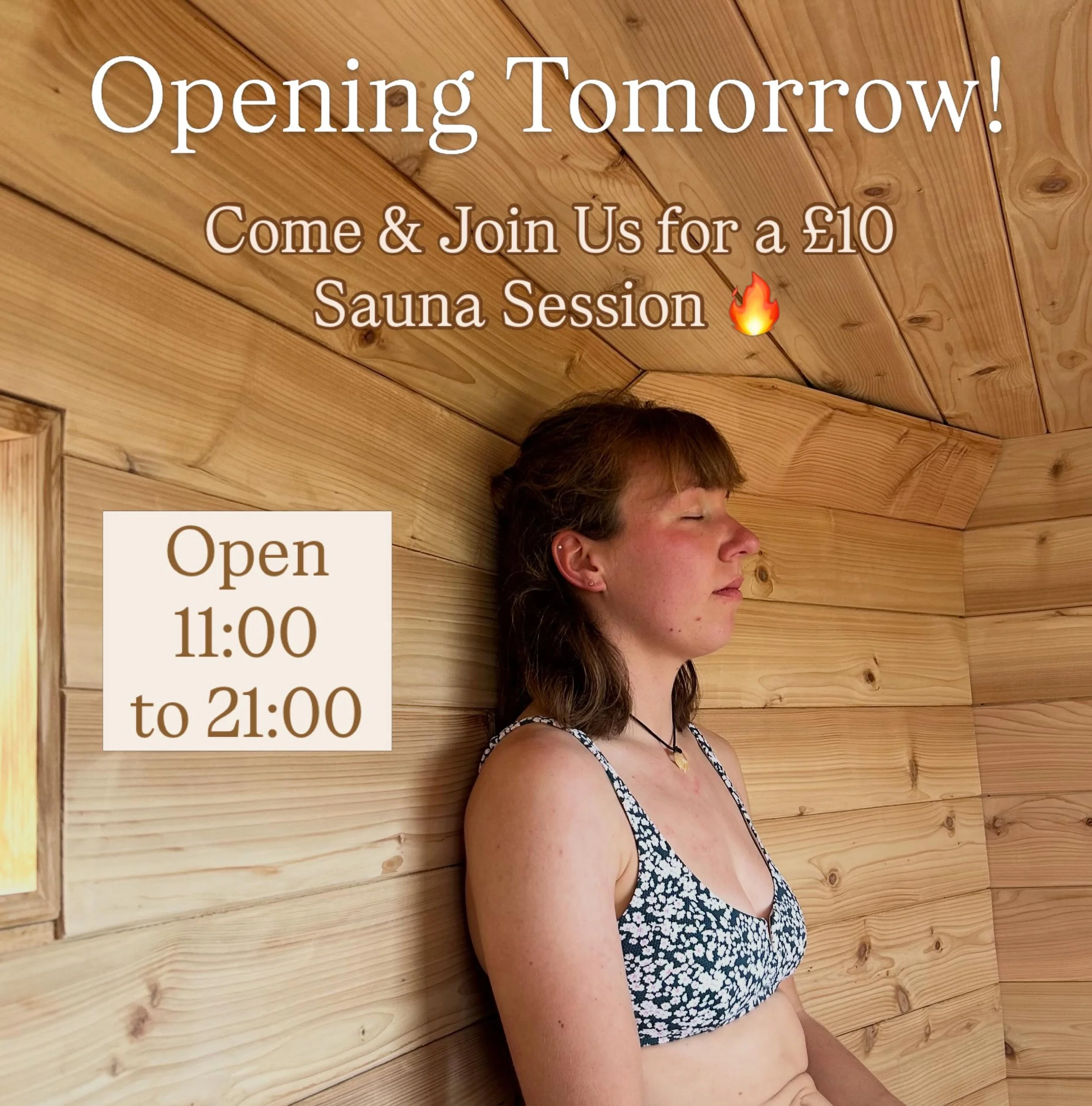 Opening Tomorrow! 🥳 

Come and join us for a &pound;10 sauna session this weekend at @livitglamping 🌿 Think bird song and the crackling of the fire inside the sauna, the smell of cedar and awesome views over the fields to the sea. Don&rsquo;t forge