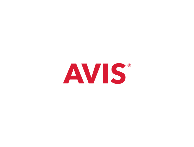 The logo of Avis car rental with a red text 'AVIS'.