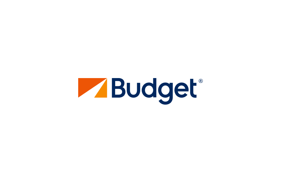 The logo of Budget car rental.