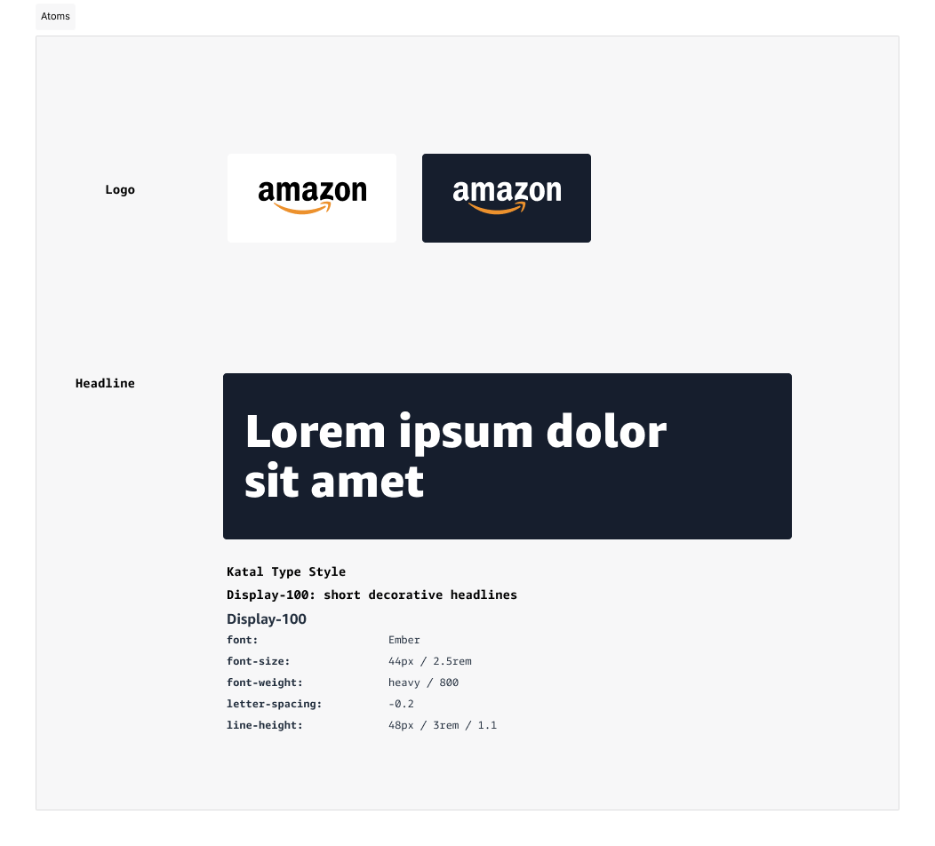 Amazon SPACE team email design system showing Figma components.
