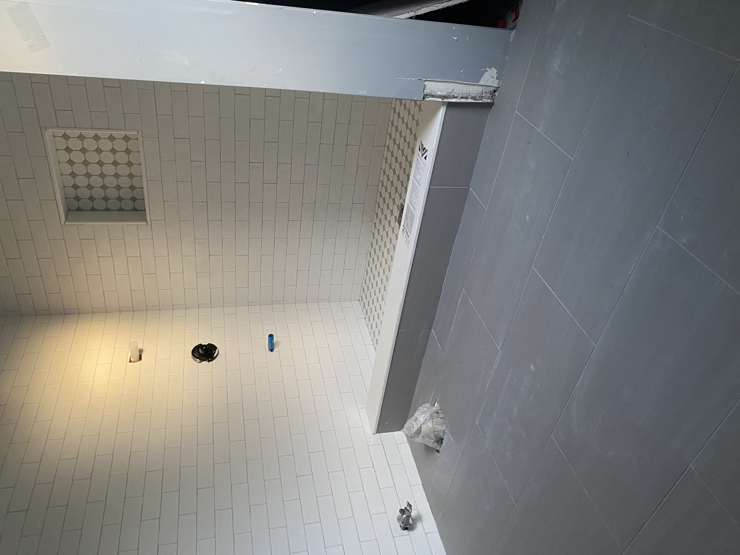 New tile shower and floor in Newington, Ct.