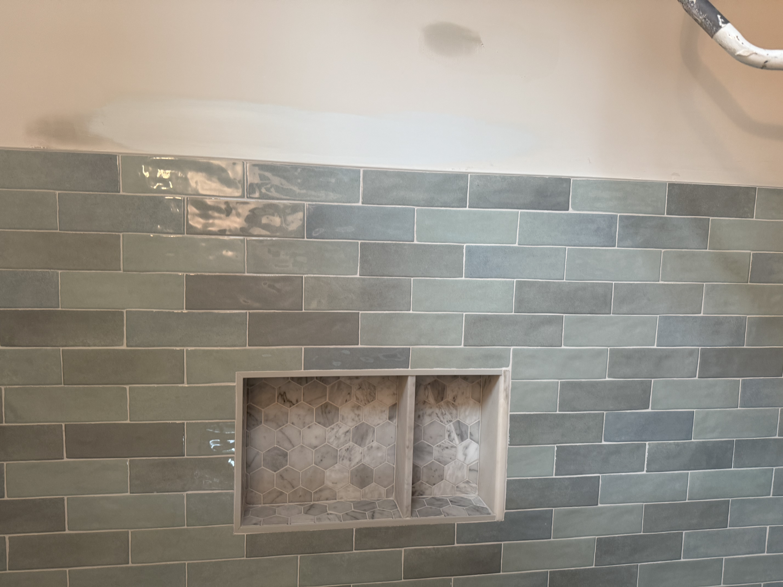 White marble niche in Westbrook, Ct