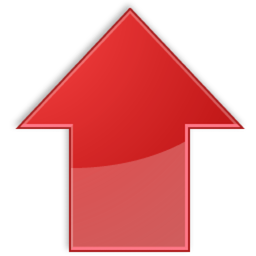 Red upward arrow