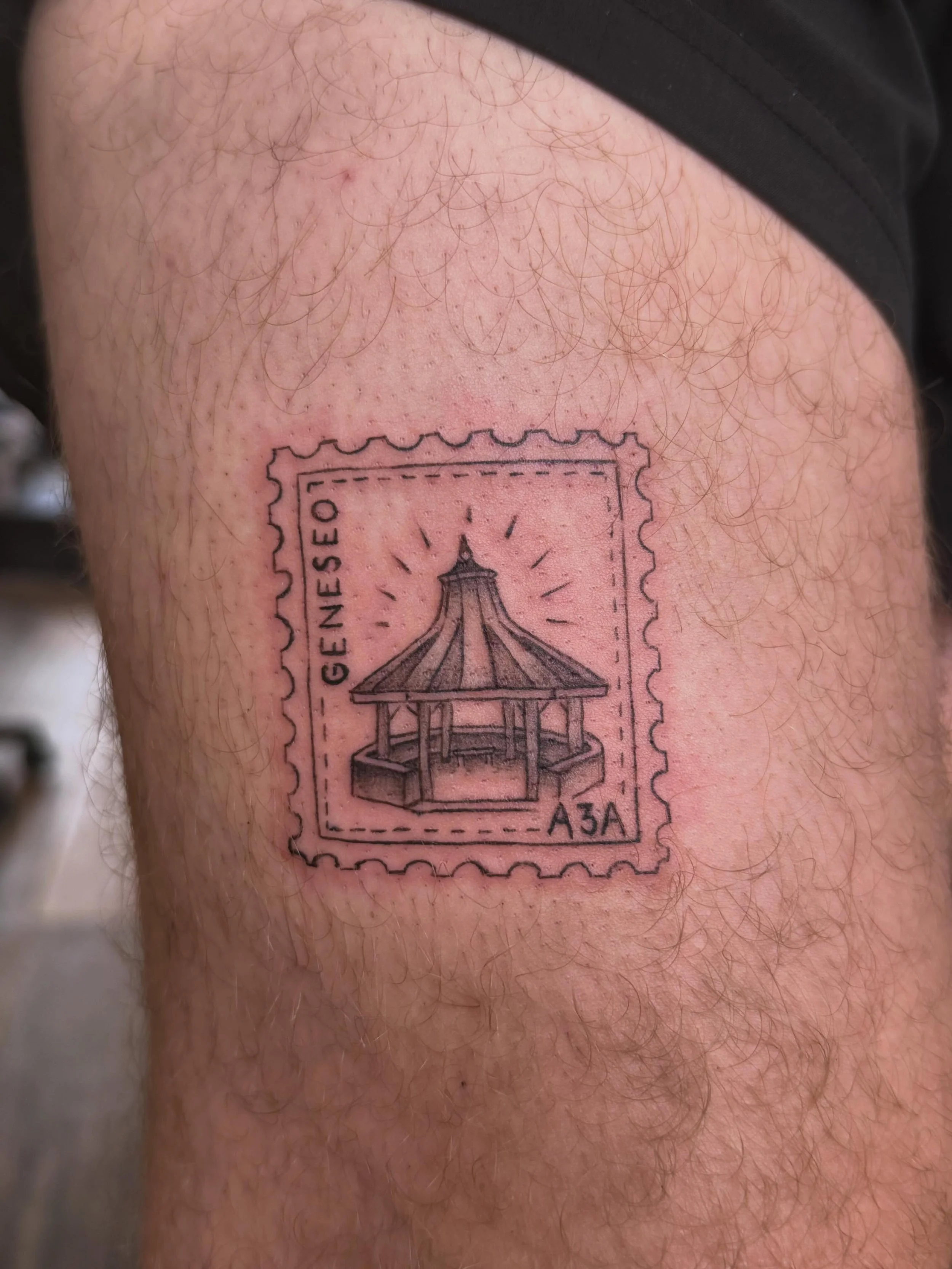 A memory to keep forever 🎓this client graduated this past semester and wanted to have a permanent piece of Geneseo to take with them. We love cute little sentimental pieces such as this one🖤
Done by: @luciemayink 

You can book your next tattoo wit