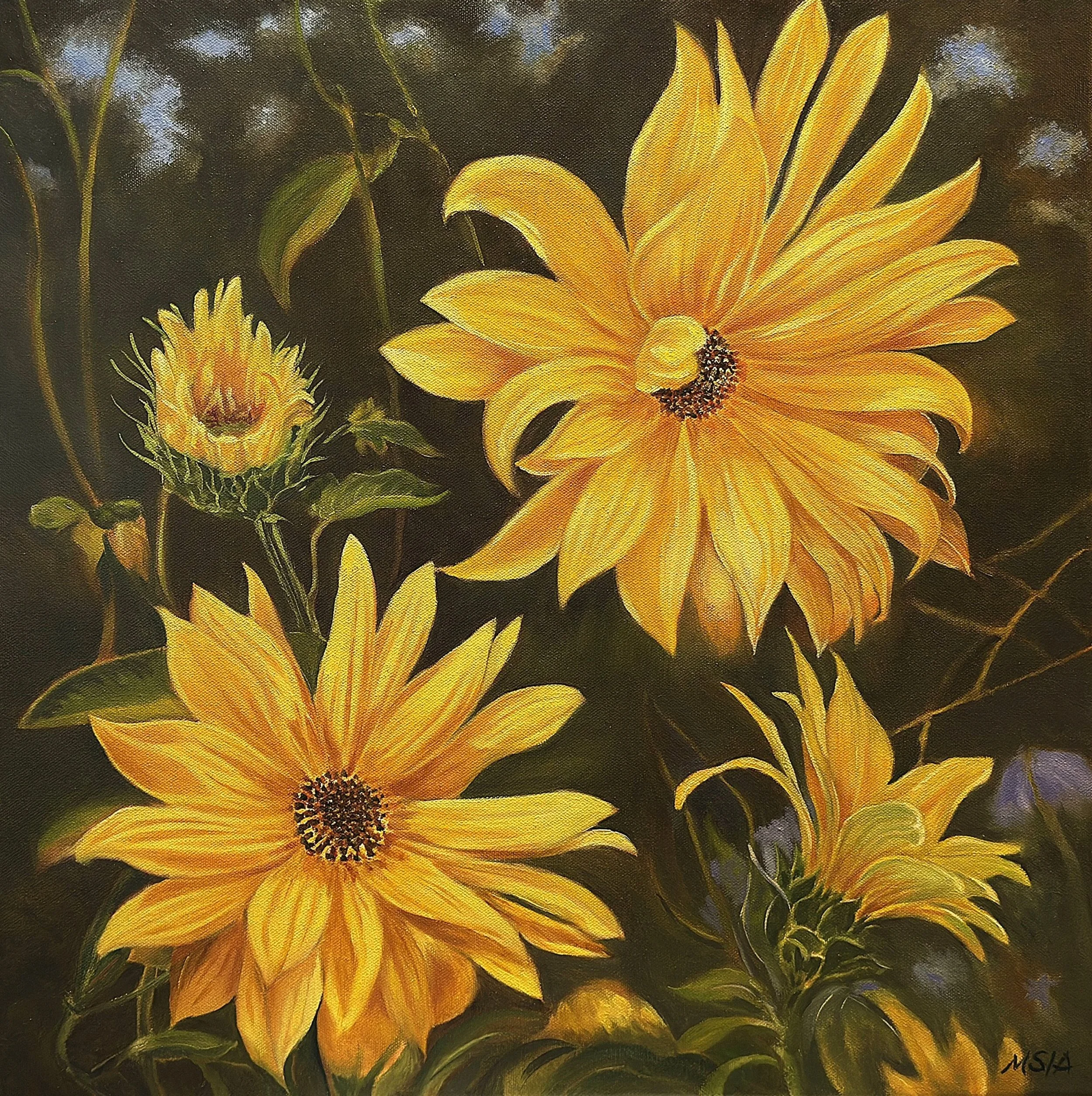  The Chorus of Sunflowers  
20" × 20"&nbsp;&nbsp;&nbsp;&nbsp;&nbsp;&nbsp;2024&nbsp;&nbsp;&nbspPrivate Collection