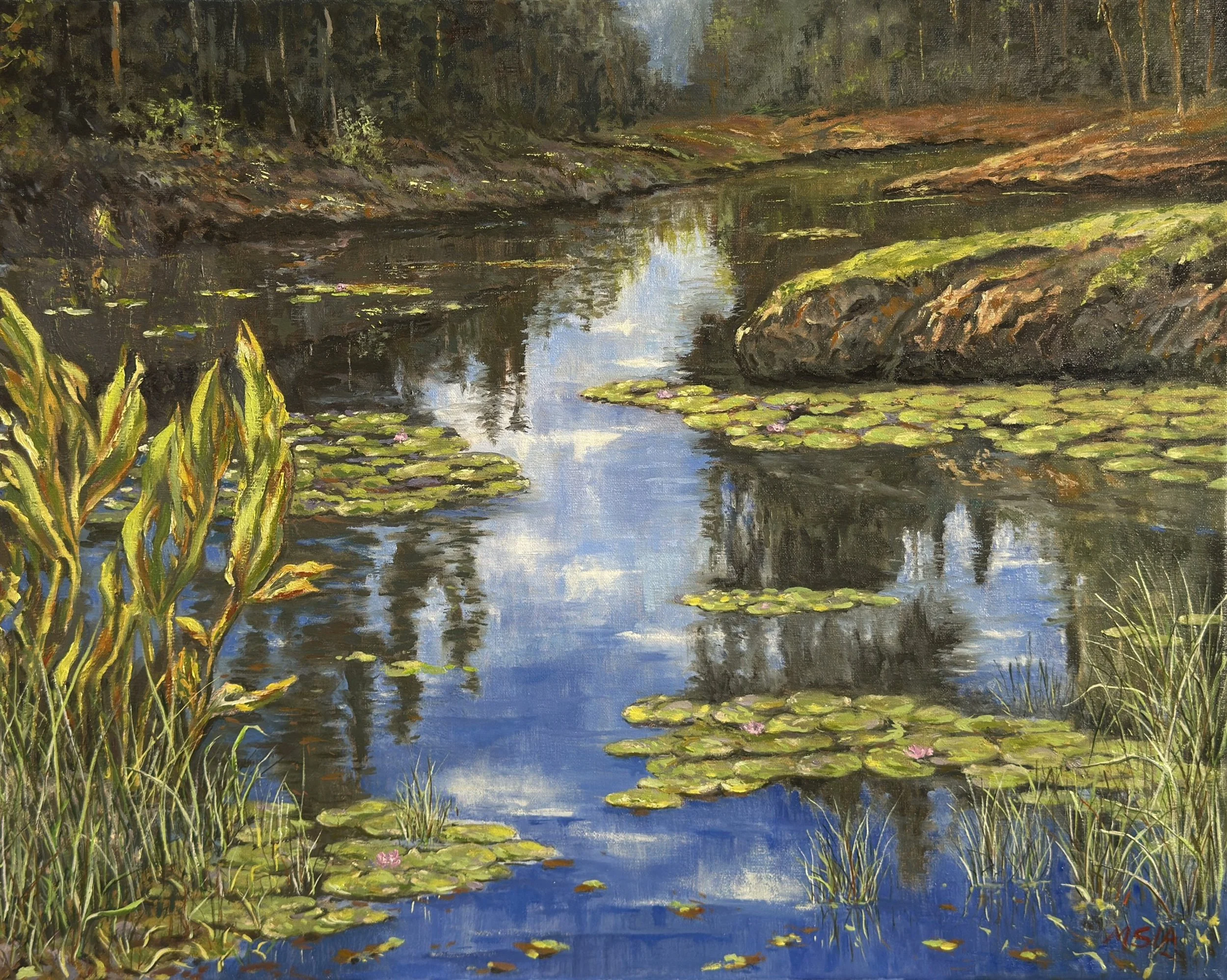  Reflections at Stillwater Bend  
16" × 20"&nbsp;&nbsp;&nbsp;&nbsp;&nbsp;&nbsp;2025