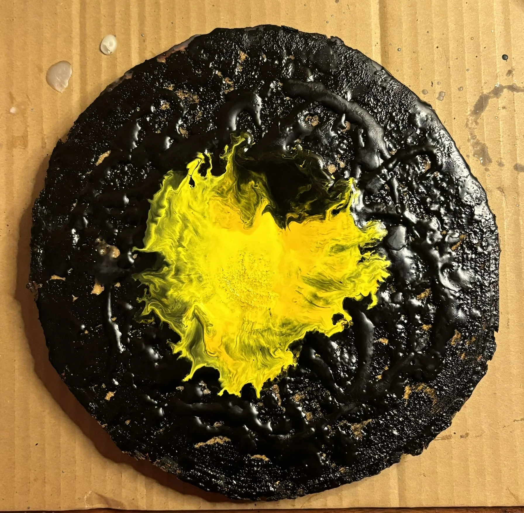 Encaustic Art: "Hope" on 12 inch oak round