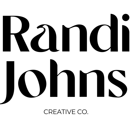 Logo with the text 'Randi Johns CREATIVE CO.' in black font.