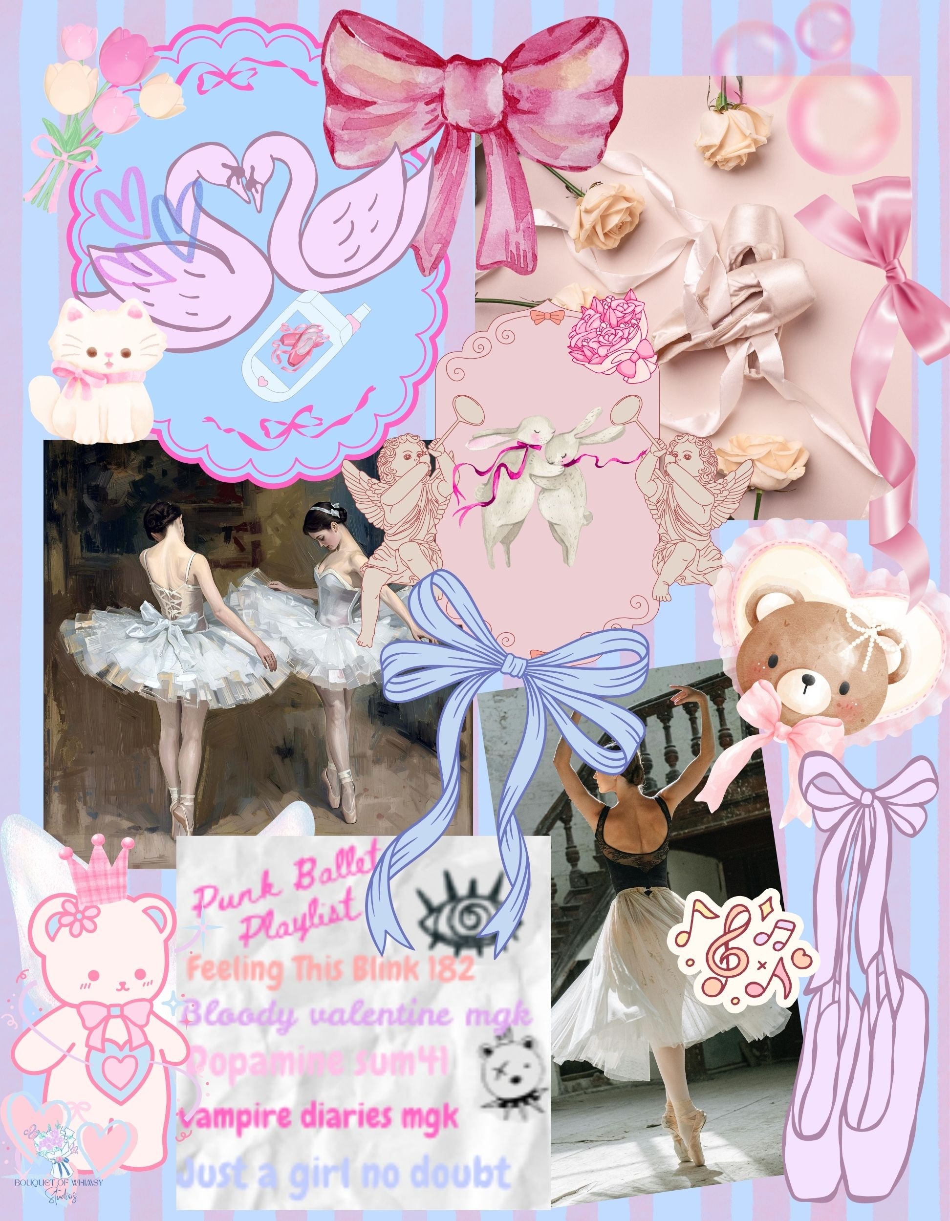 Whimsical storyscape collectible sweatshirt “Punk Ballerina & Pavlova Vol. 1” by Bouquet of Whimsy