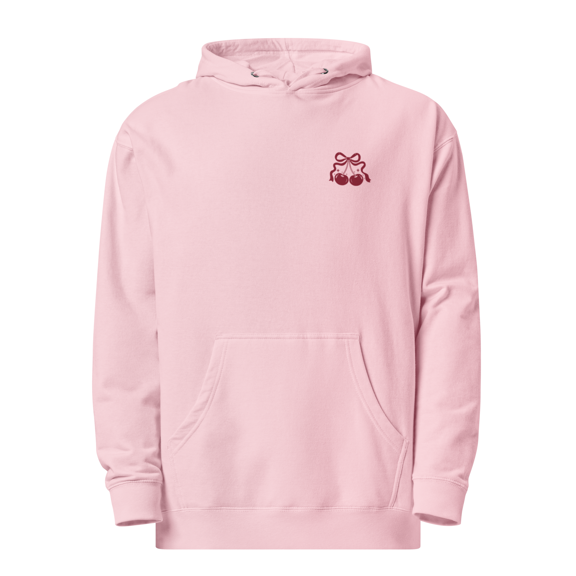 “The Pretty Please Hoodie — coquette women’s hoodie with cake & cherry design”