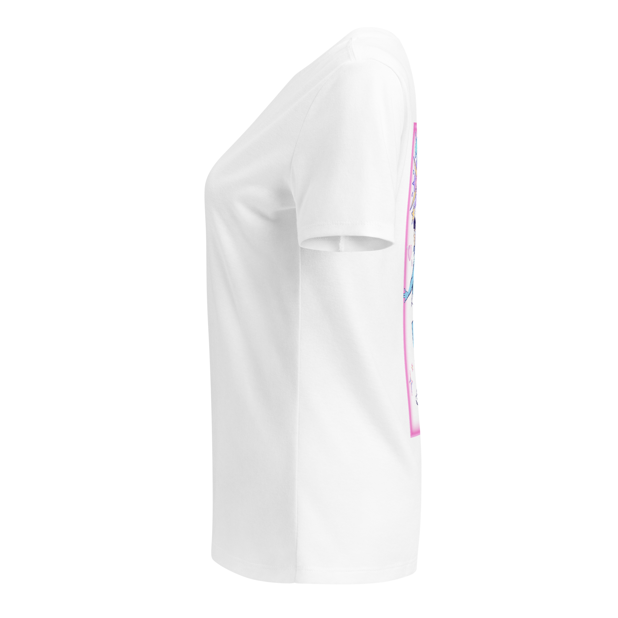 bad omen fan art "Now Playing" Tee styled casually, featuring soft pastel colors and whimsical story-inspired artwork