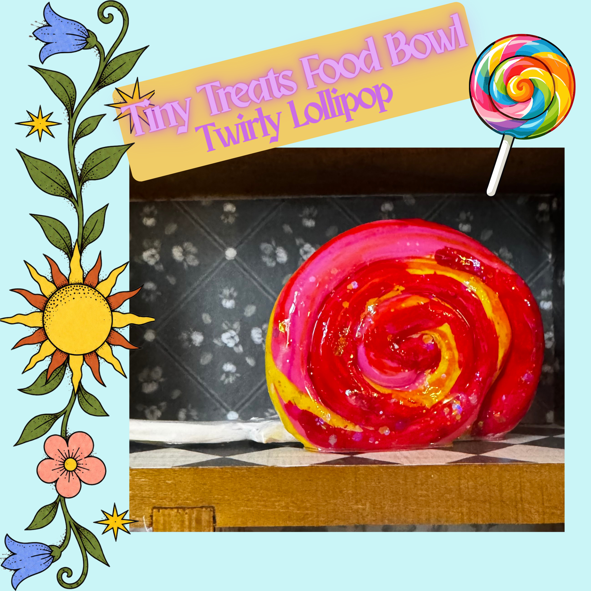 Twirly Lollipop Gecko Food Bowl