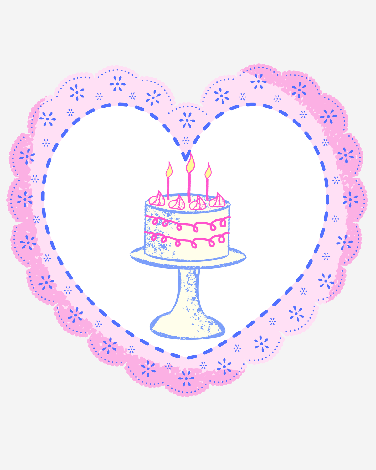 close up of coquette digital greeting card with bows hearts and soft colors”