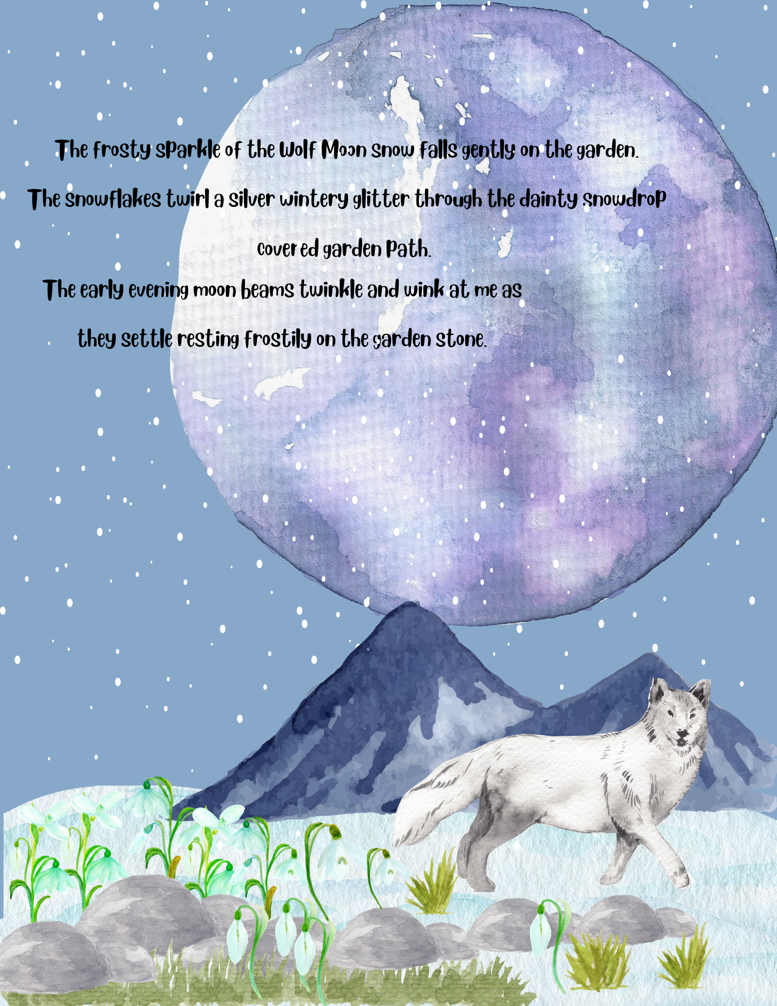 Watercolor illustrated cover of A Year in the Garden, a whimsical children’s book showing a peaceful garden through the seasons in soft pastel tones