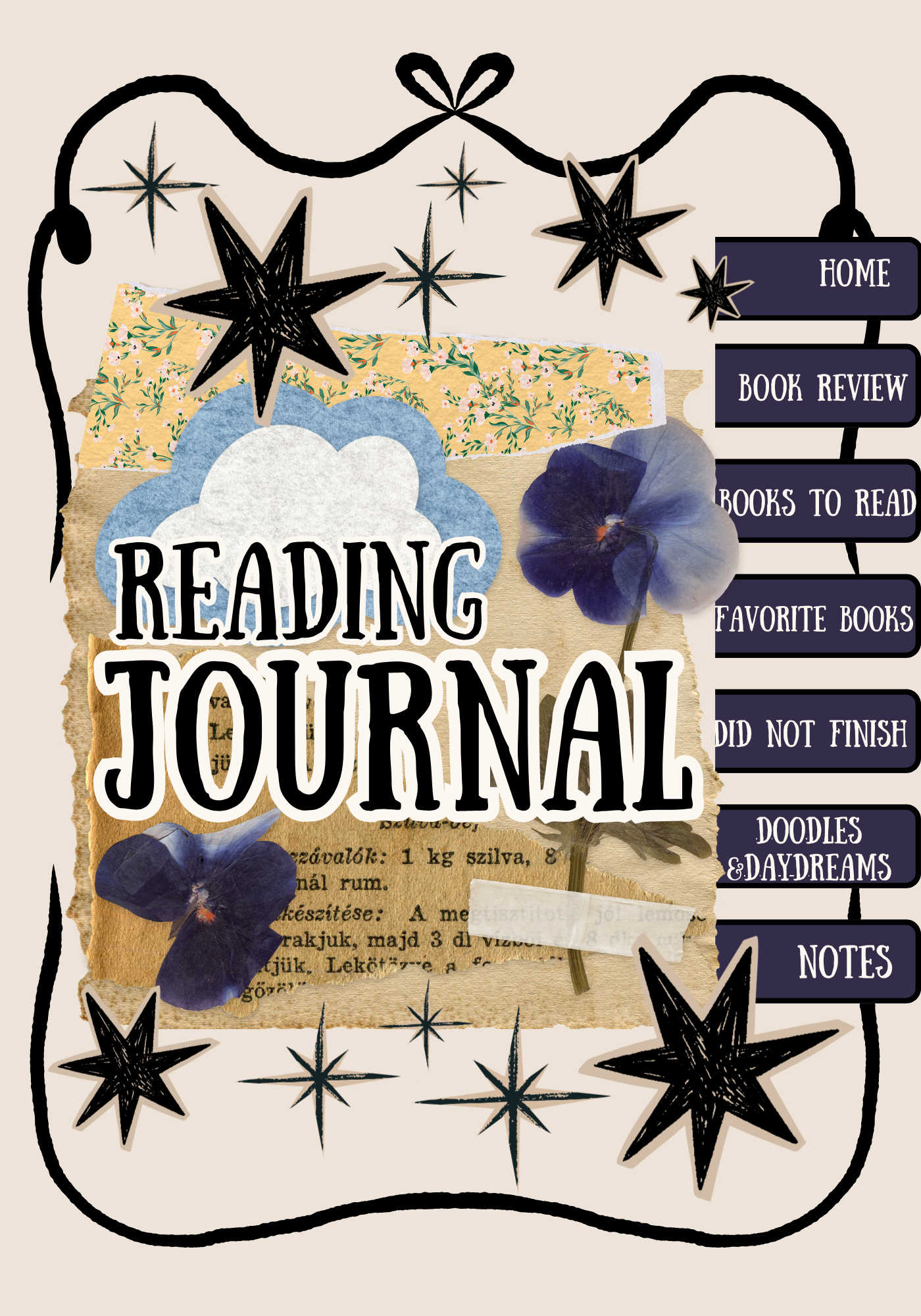 Whimsical Coquette Reading Journal (Hyperlinked Digital Planner)