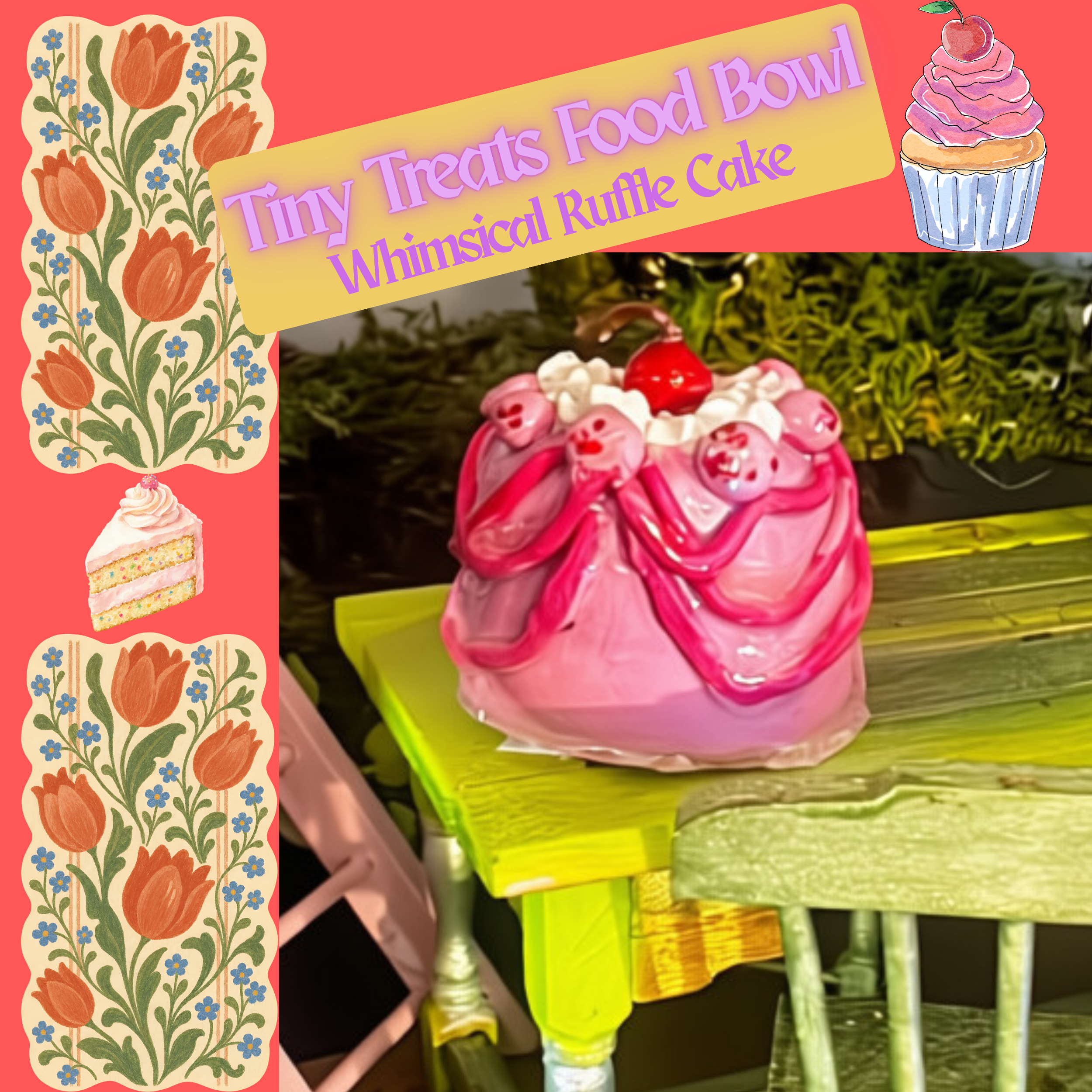 Ruffle Cake Gecko Food Bowl