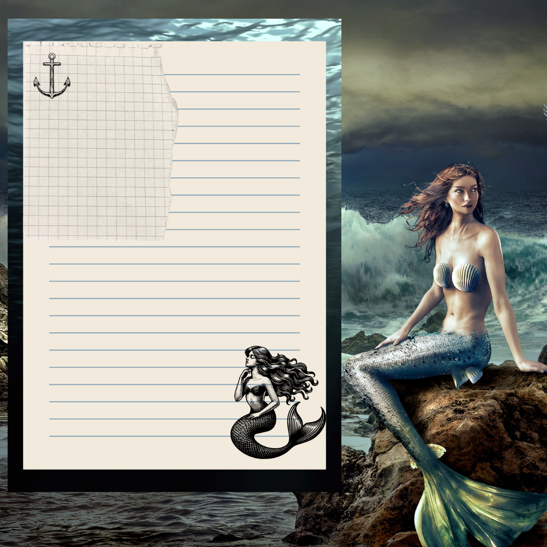 mermaid and siren stationery and journal pages (2).png