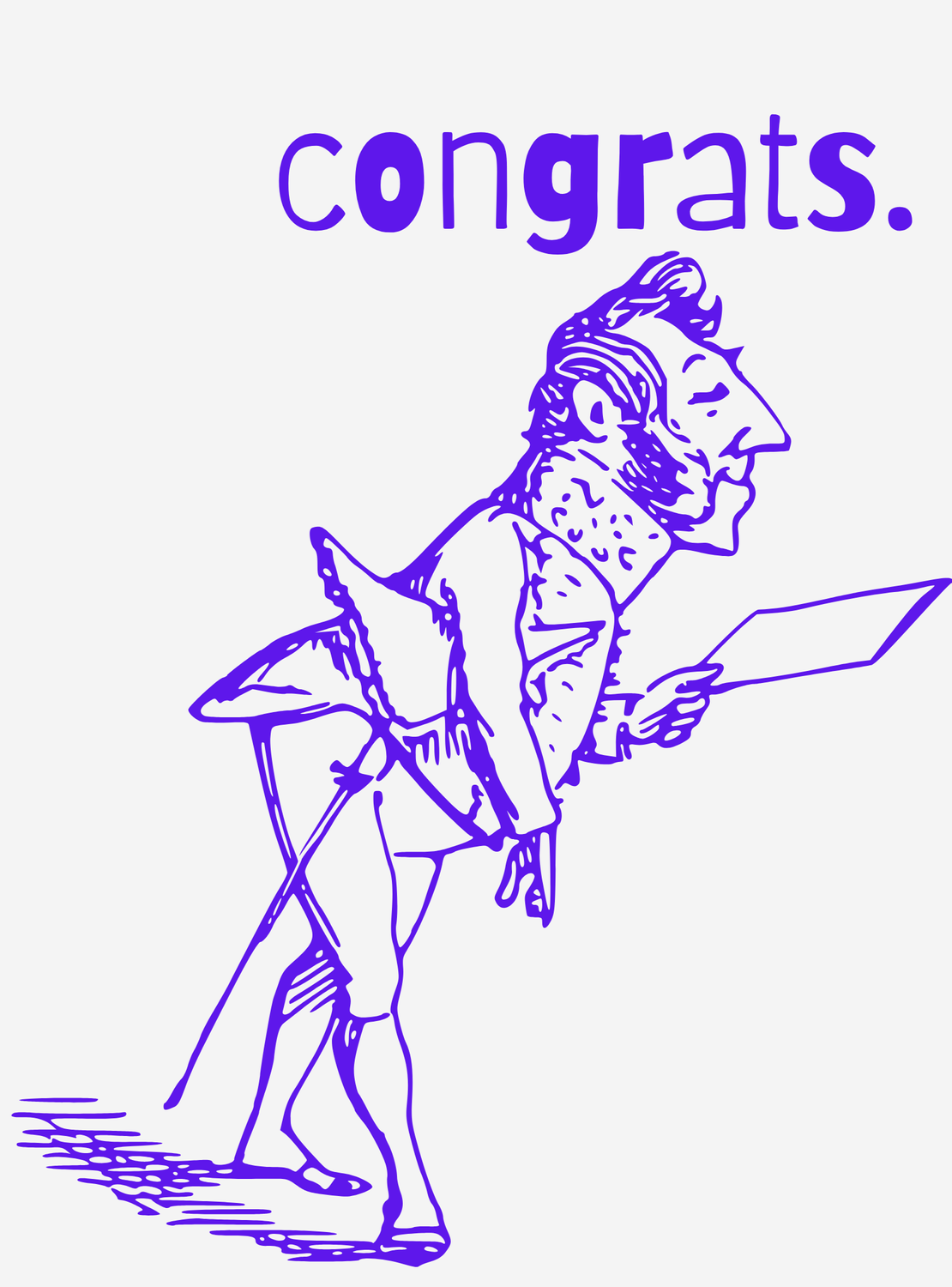 sketchy sentiments coquette digital greeting card with quirky illustration