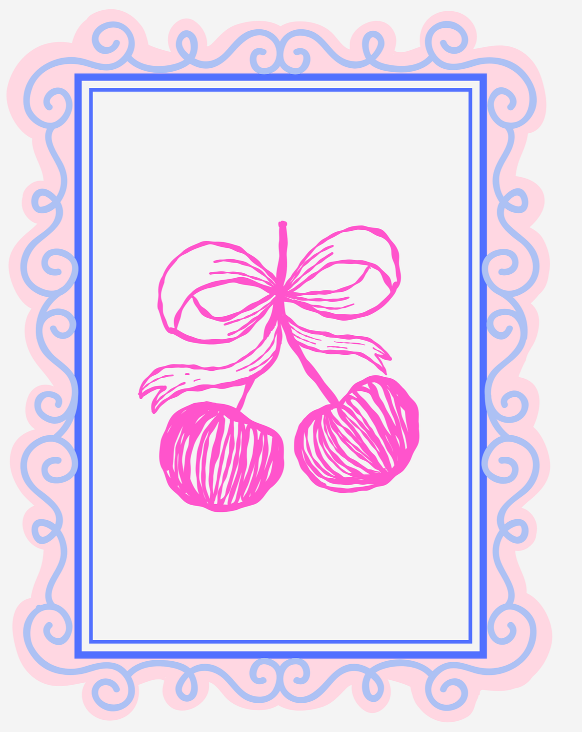 whimsical coquette card typography and romantic design details”