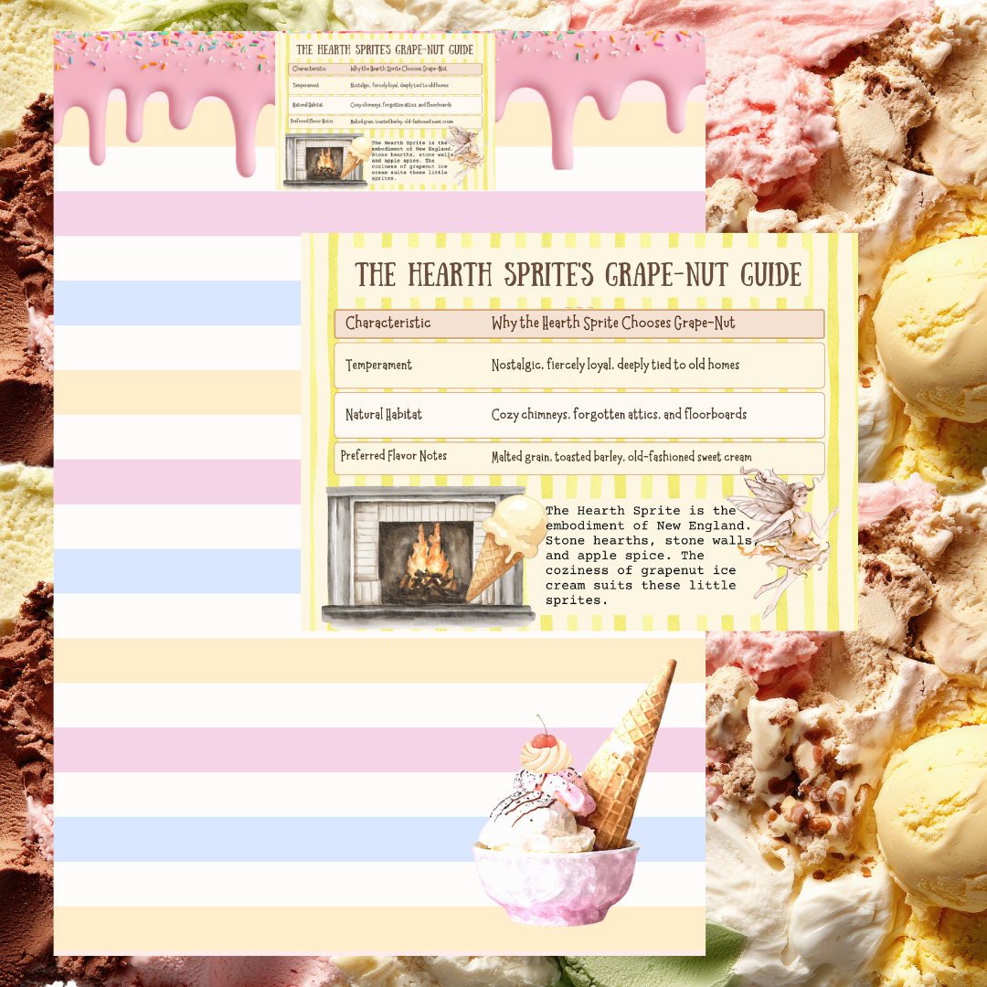 Whimsical A5 digital journaling sheet with soft watercolor ice cream scoop graphics and colorful vertical stri