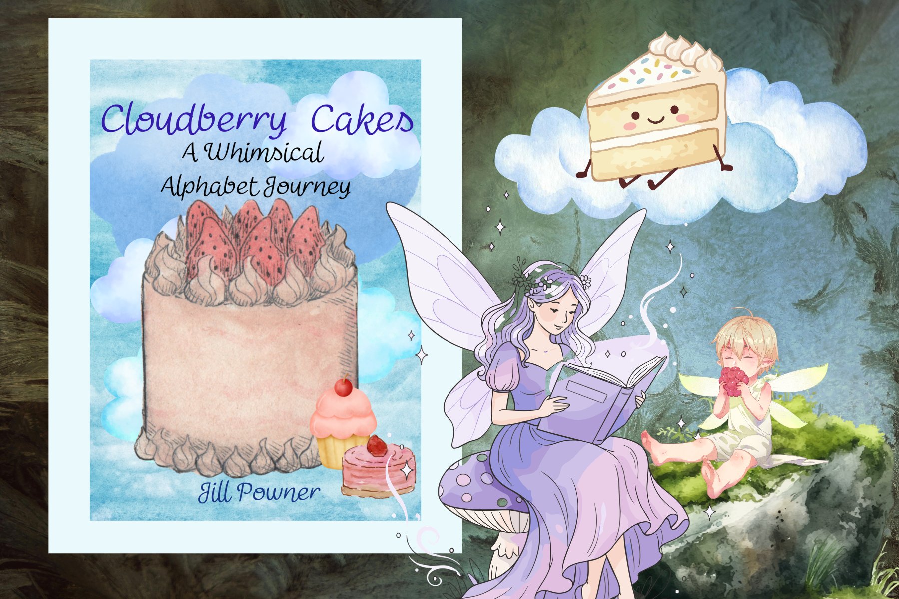 Whimsical fairy illustration from Cloudberry Cakes alphabet book