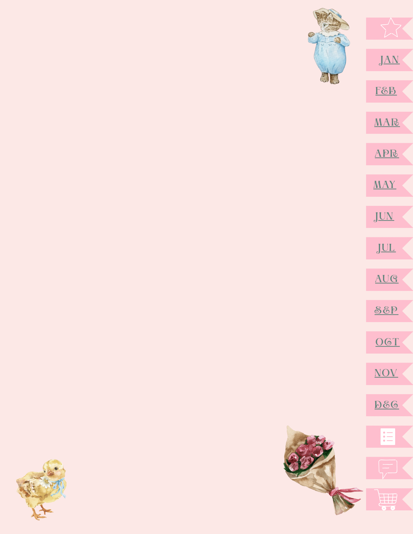 Coquette Planner - notes page that is pink