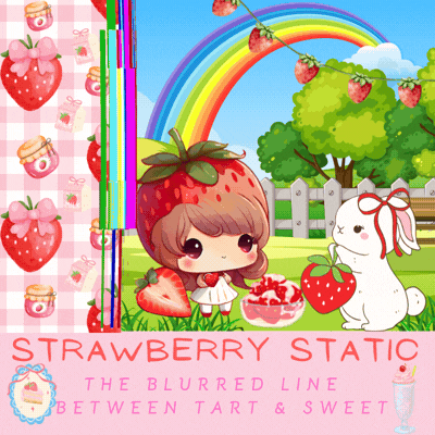 Strawberry Static sweet and tart whimsical fashion with playful edge