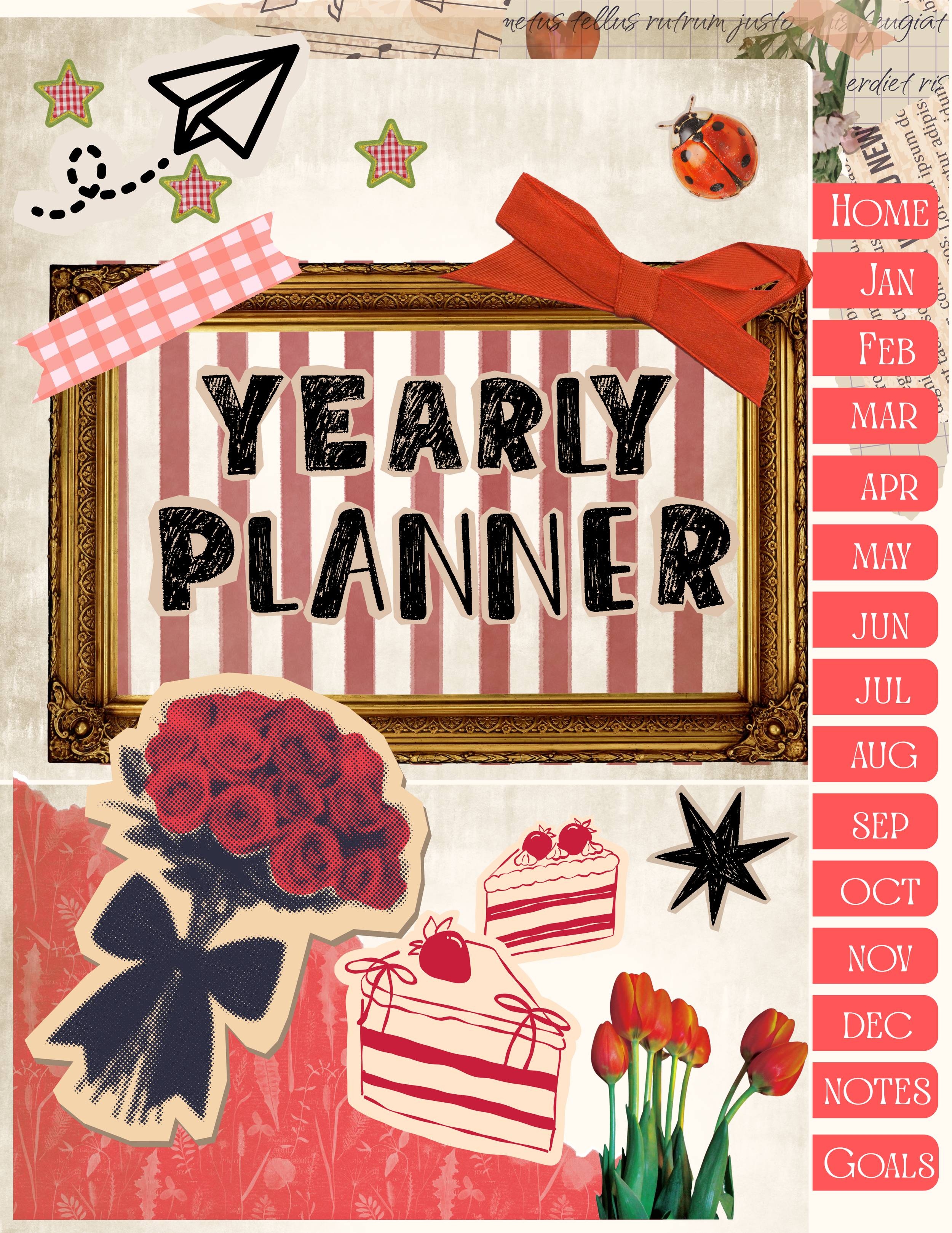 Romantic Charm Scrapbook Hyperlinked Planner