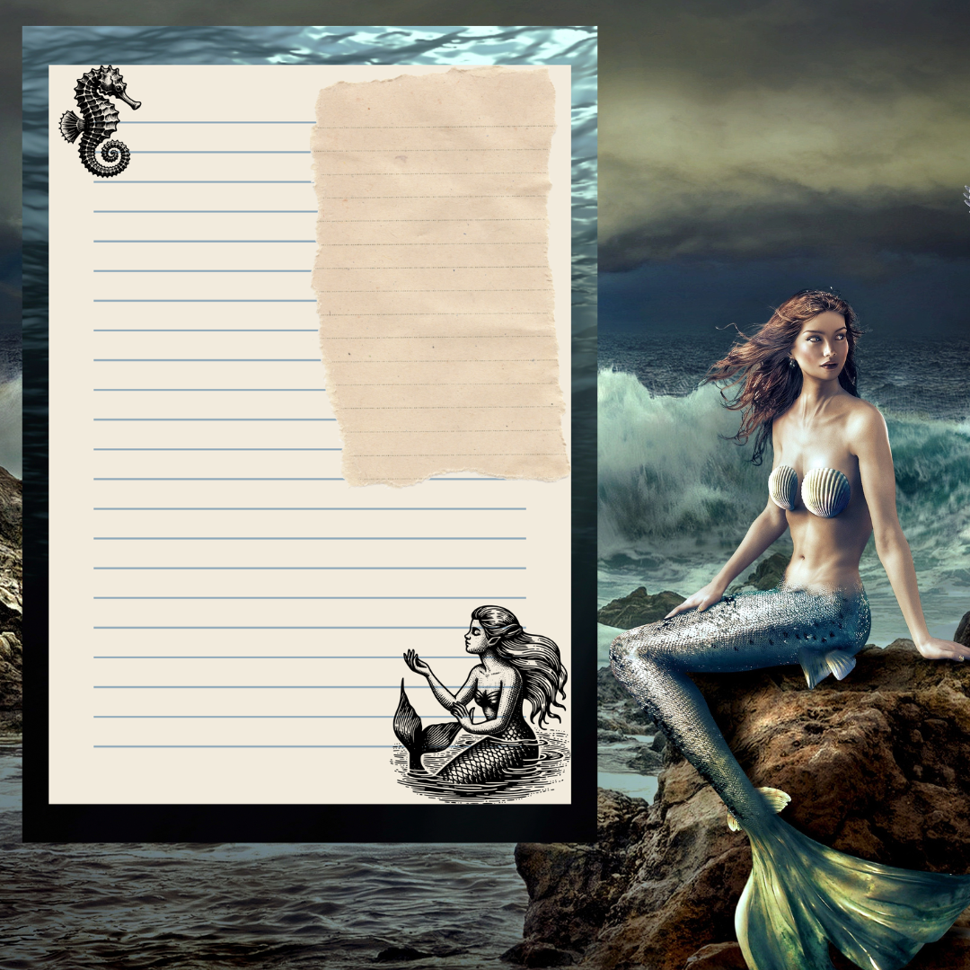 mermaid and siren stationery and journal pages (1).png
