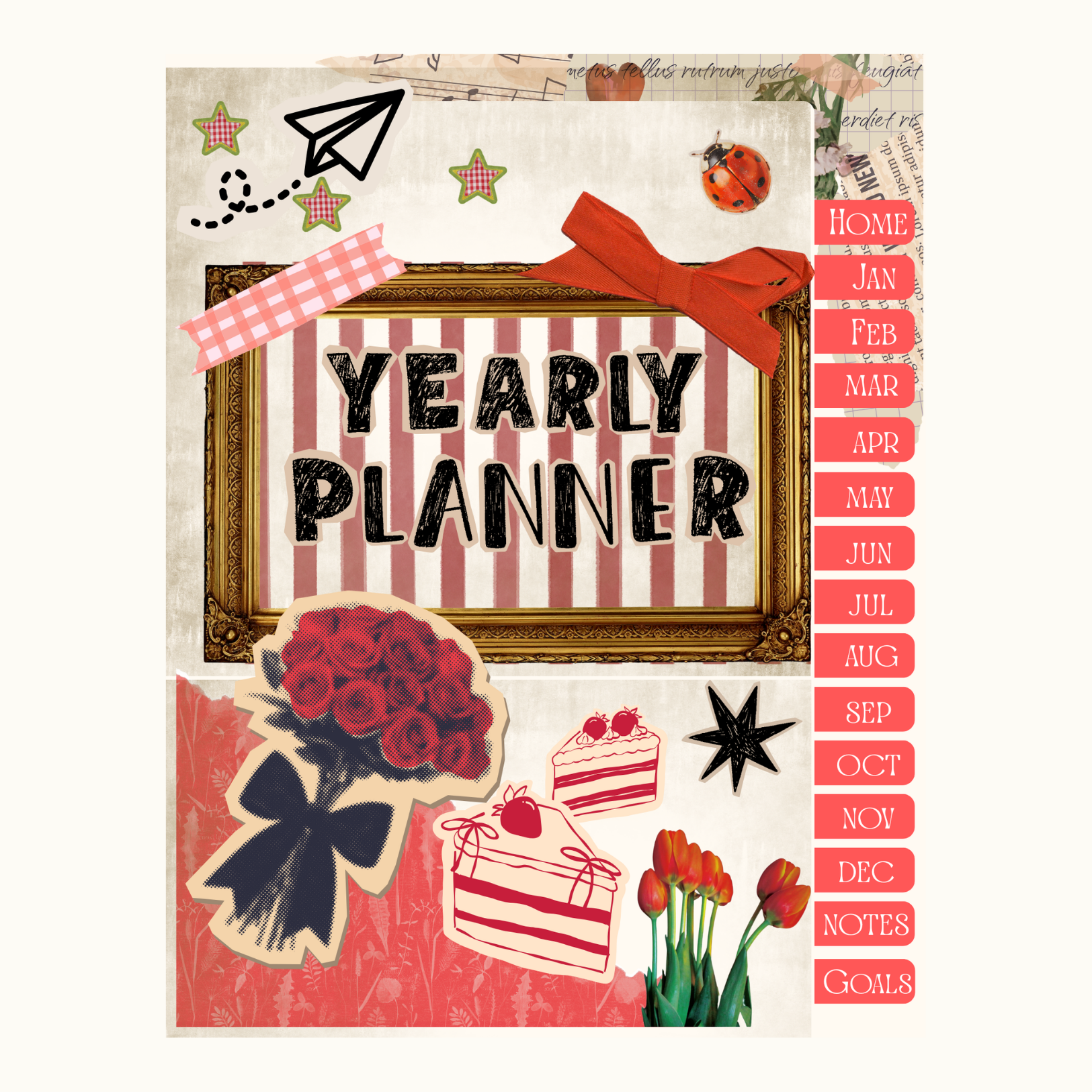 Romantic Charm Scrapbook Hyperlinked Planner
