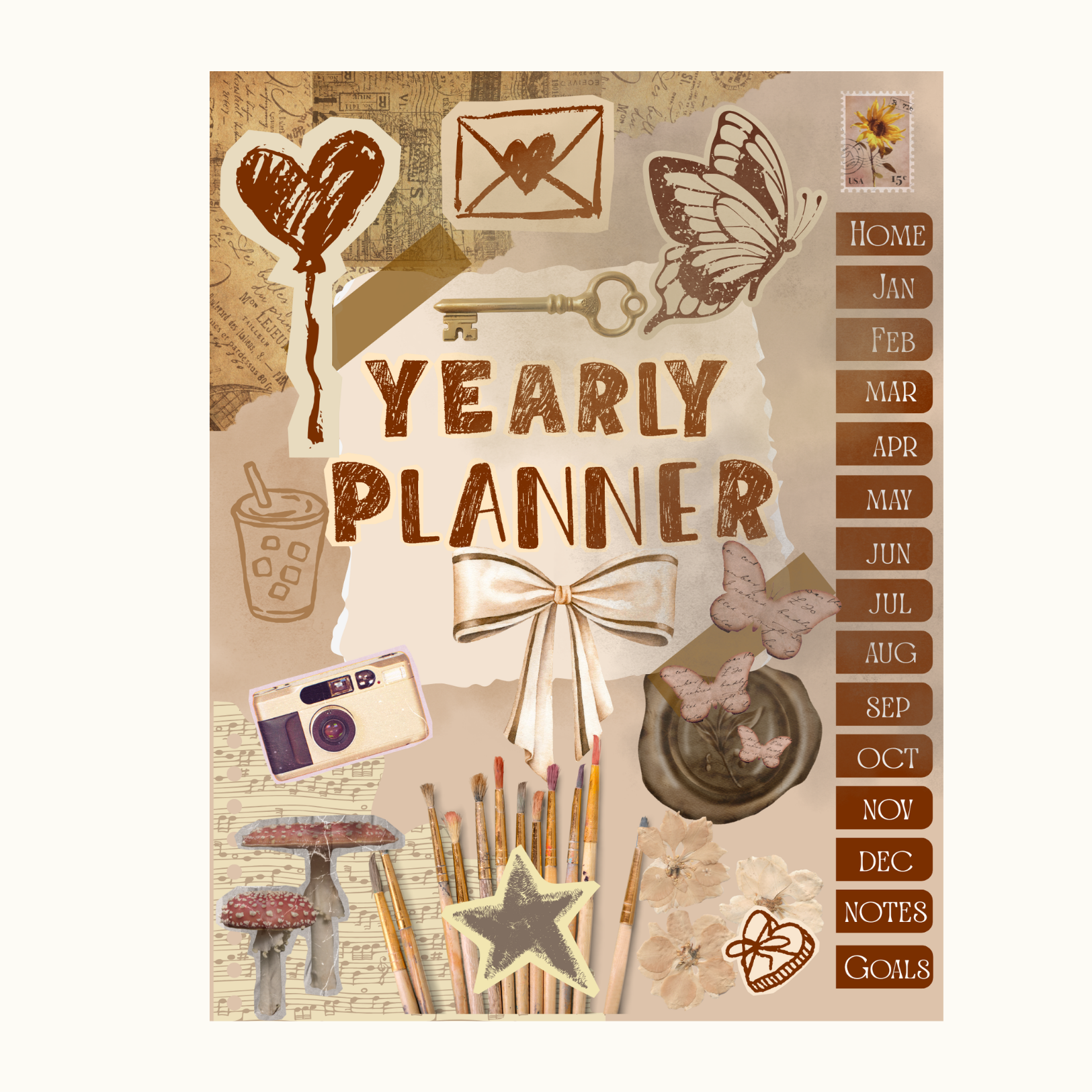 Chocolate Coquette Planner | Undated Hyperlinked Digital Planner