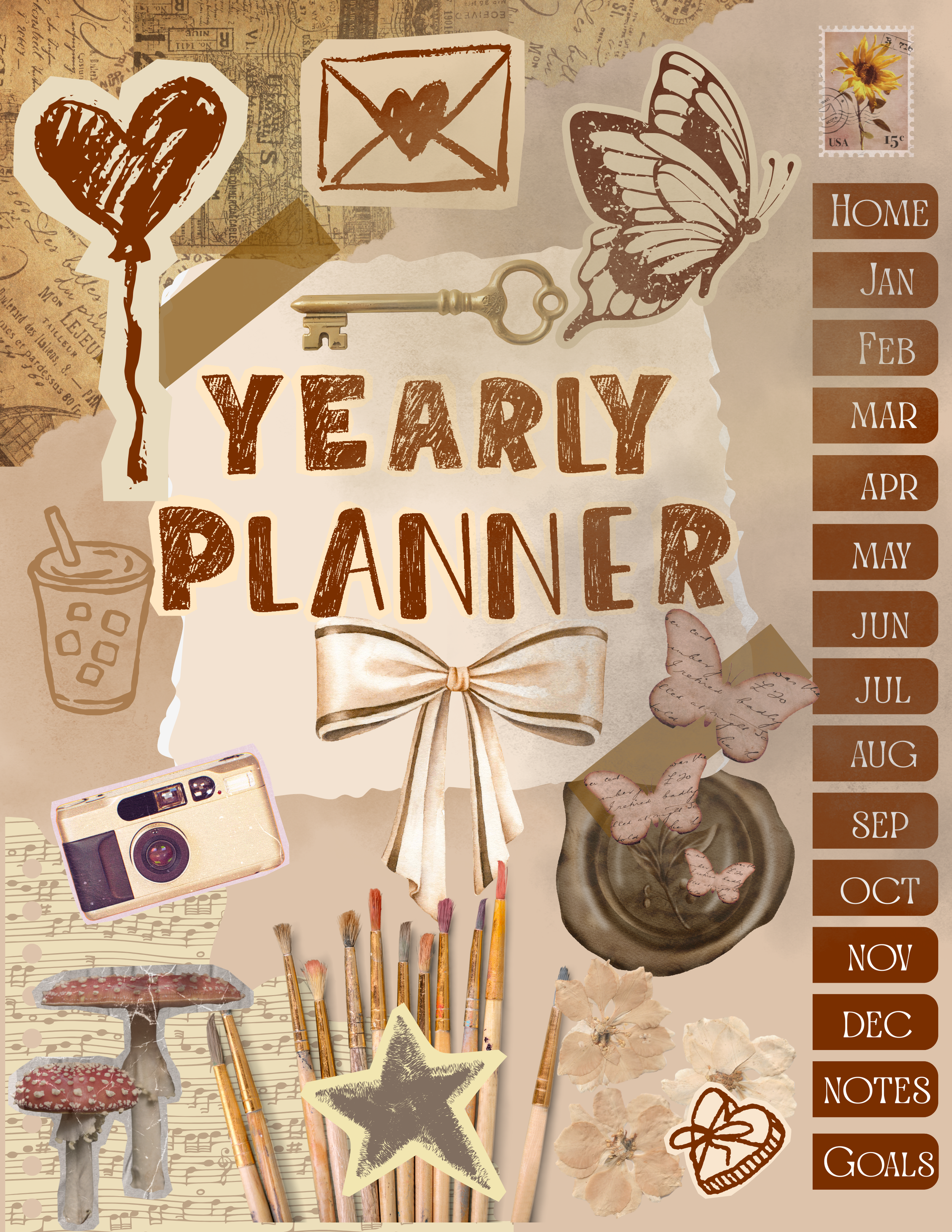 Chocolate Coquette Planner | Undated Hyperlinked Digital Planner