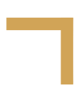 A gold-colored corner bracket on a white background