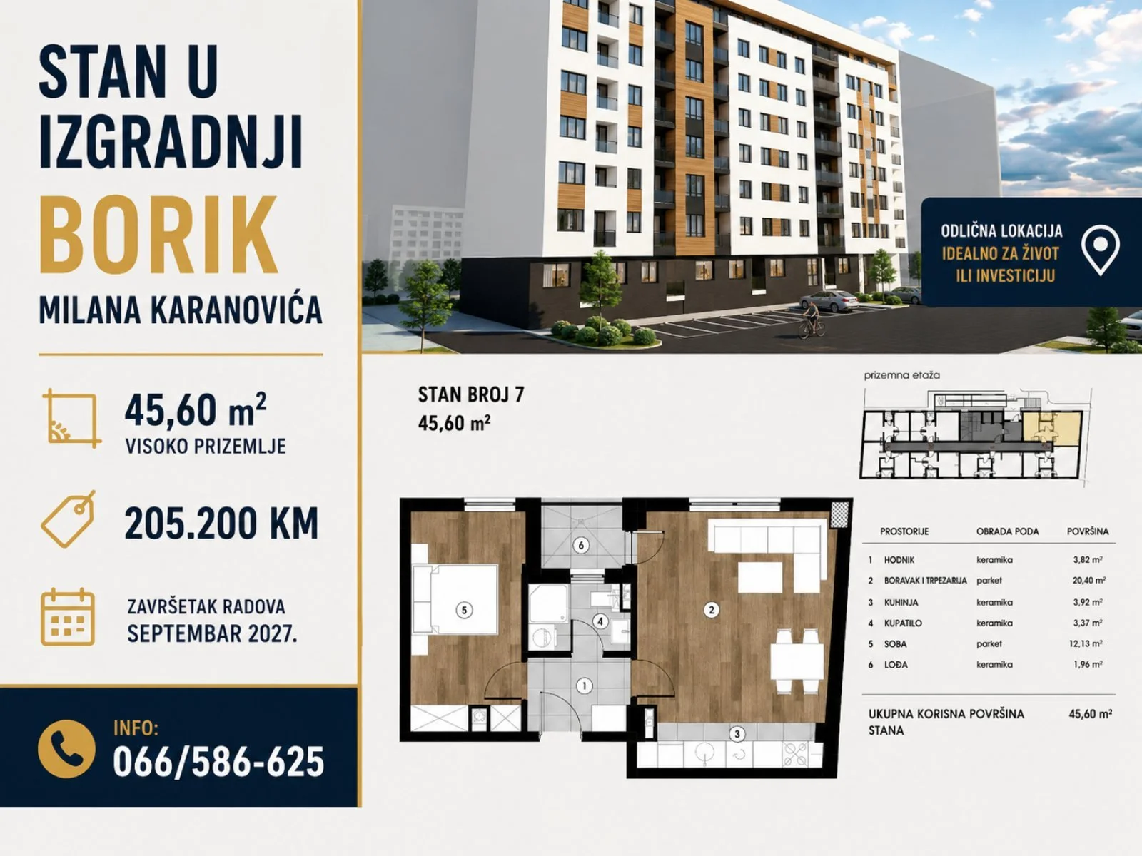 Stan 45.60m2 - Borik