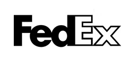 FedEx logo in black and white