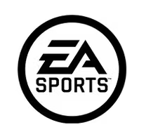 EA Sports logo, black and white, circular.