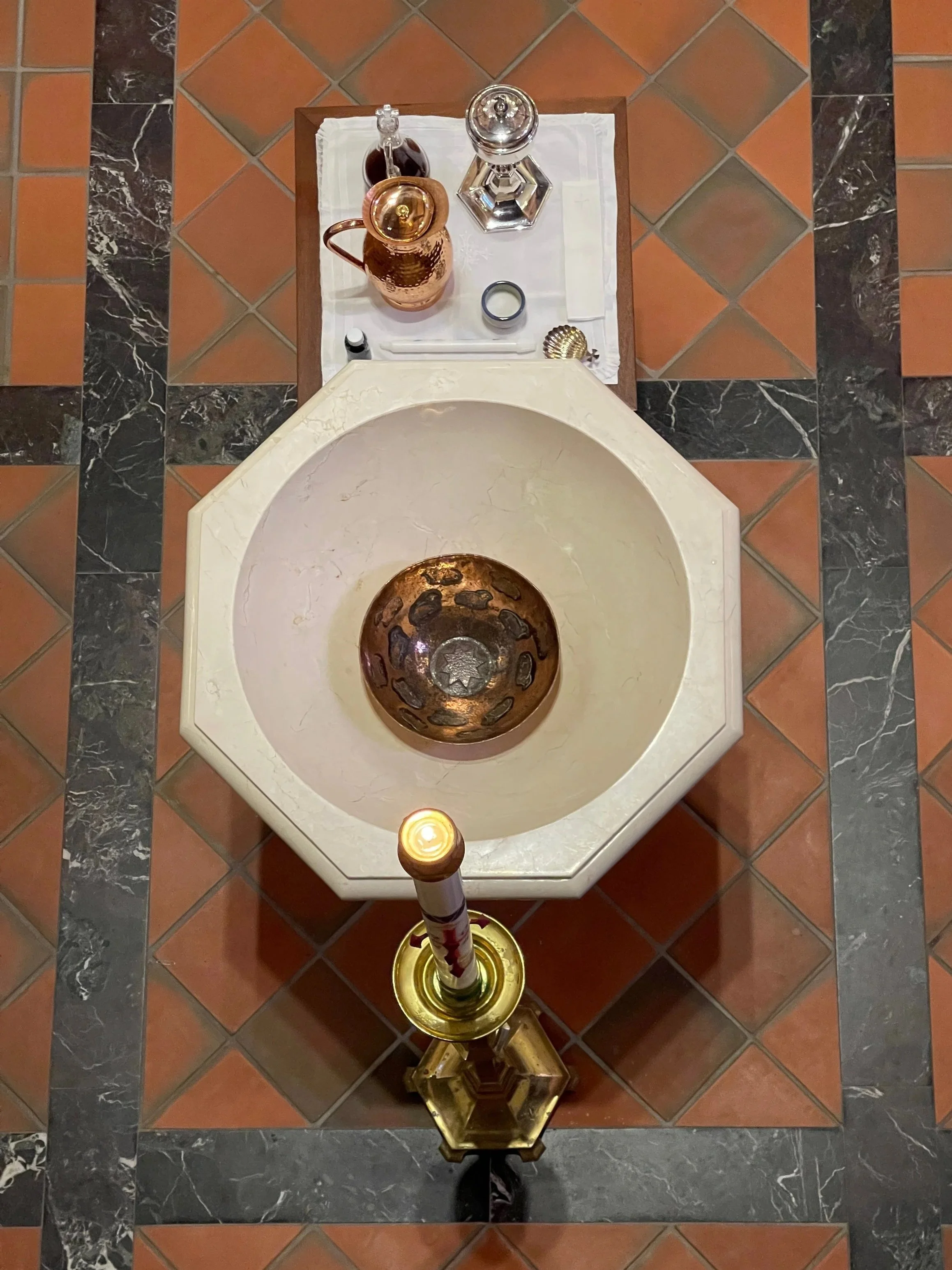 baptismal font in church