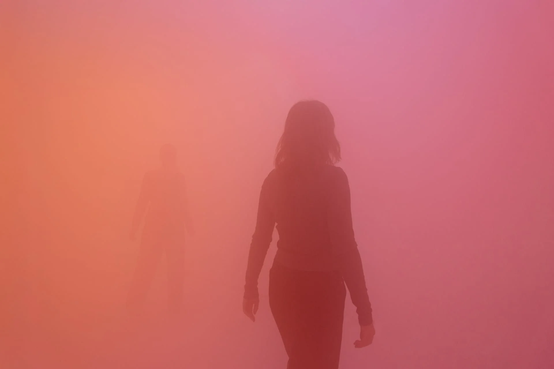 Installasjonsfoto fra samlingspresentasjon ved PoMo med verk av Ann Veronica Janssens – foto: Lili Zaneta