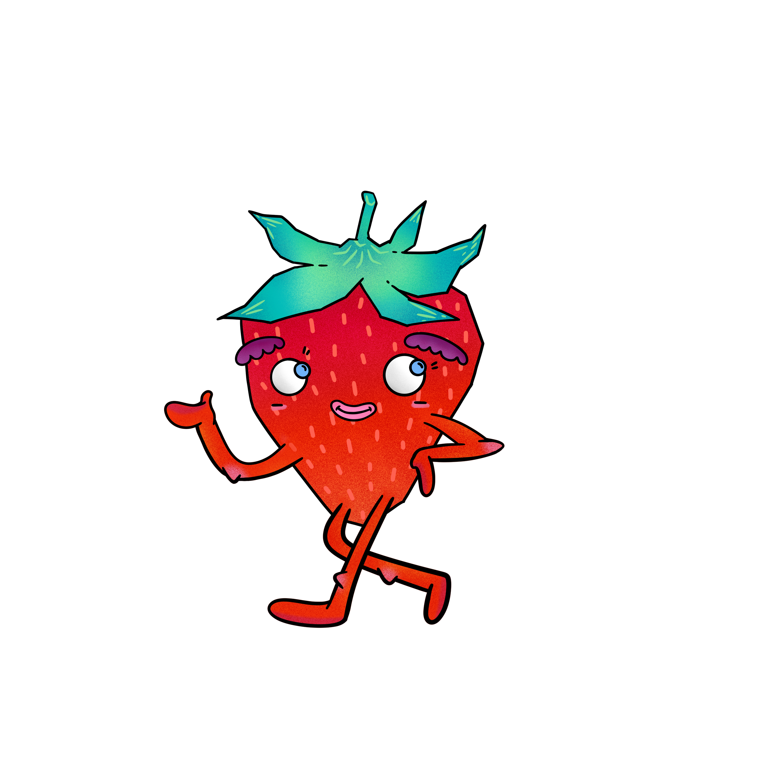 rote Erdbeere Charakter aus Limonarte Studio