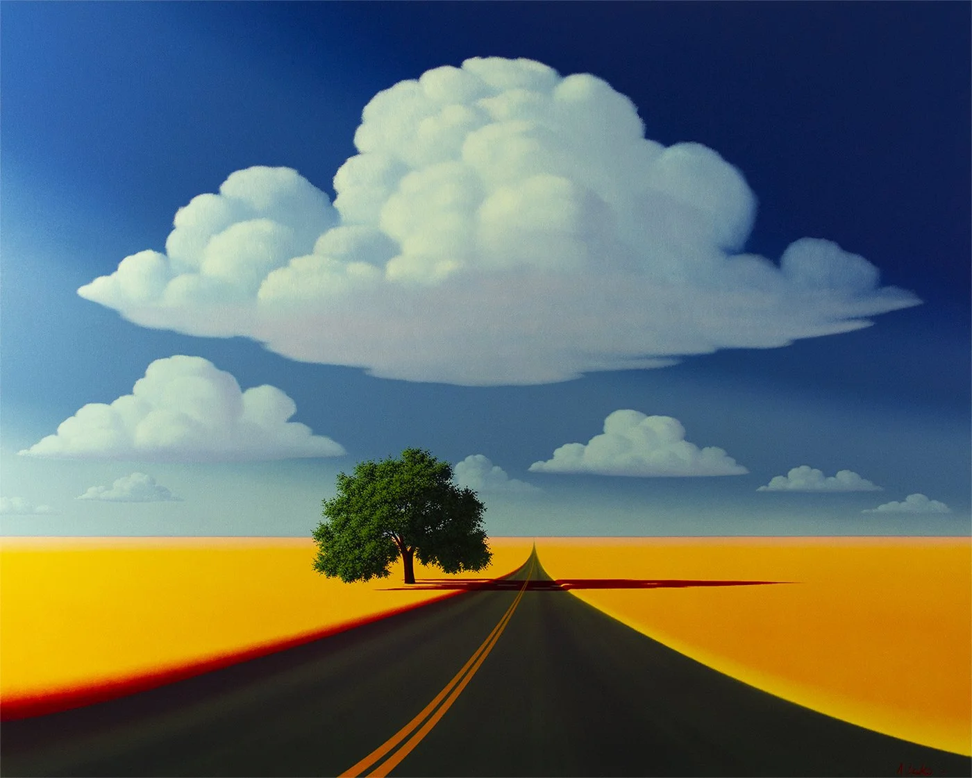 oil painting, canvas, large format, landscape, clouds, trees, hills, for sale, painting, art, fine art, creative, wall space, artworks, fences, grass, light, lighting, shadows, contrast, depth, light, straw grass, fields, roads, islands, one tree