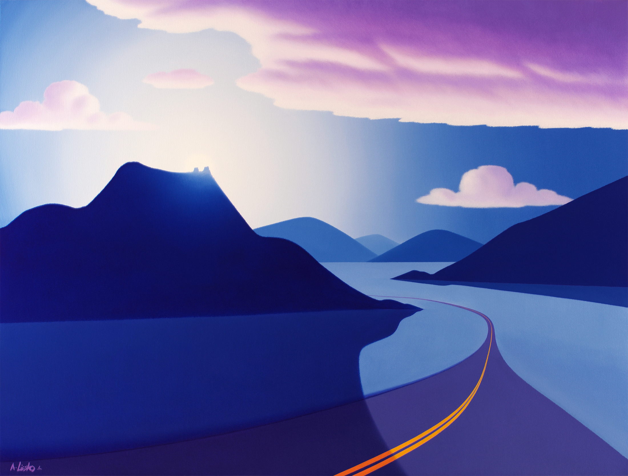 oil painting, canvas, large format, landscape, clouds, trees, hills, for sale, painting, art, fine art, creative, wall space, artworks, fences, grass, light, lighting, shadows, contrast, depth, light, blue, roar, mountains, moonlight, clear, foothill