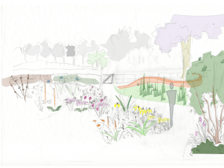 Planting design drawing matrix for regenerative farm
