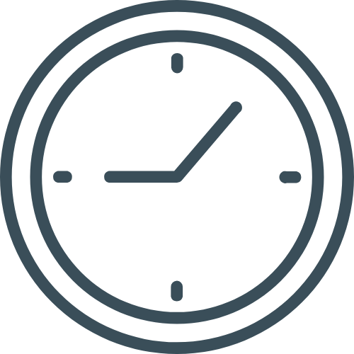 Simple analog clock showing the time as 3:07.