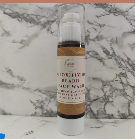 Detoxifiying Beard & Face Wash (w/African Black soap, Kaolin Clay & Aloe Vera)
