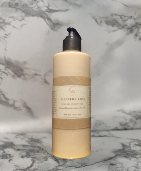SLIPPERY ROSE Rinse Out Conditioner w/ Roses, Hibiscus, Marshmallow Root, & Panthenol B5