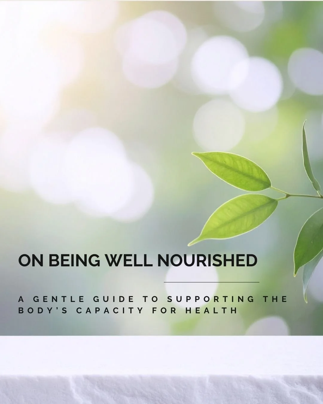 On Being Well Nourished
